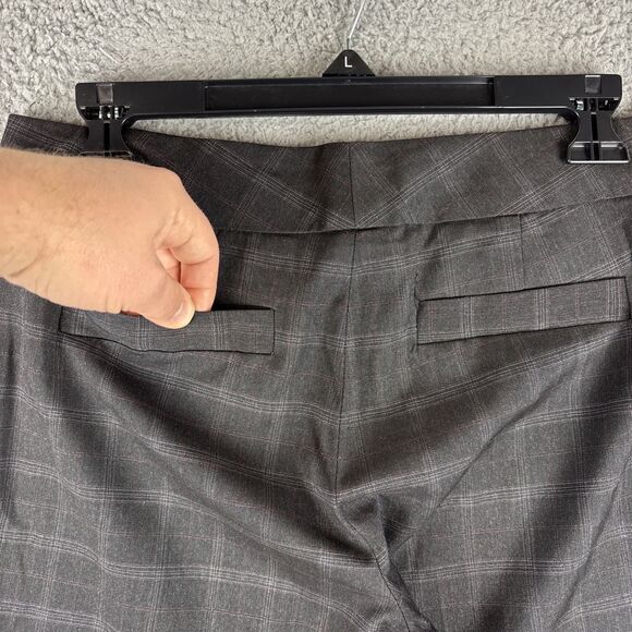 Focus 2000 Pants Women's 6P Petite Plaid Gray Straight Leg Career Workwear - Picture 10 of 12